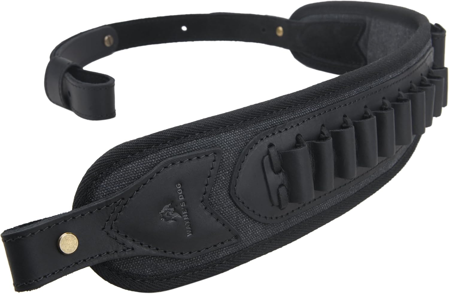 WAYNE'S DOG Canvas Leather Rifle Shell Holder Sling for 30-30 for .30-06 .30-30 .45-70 .308cal 12GA
