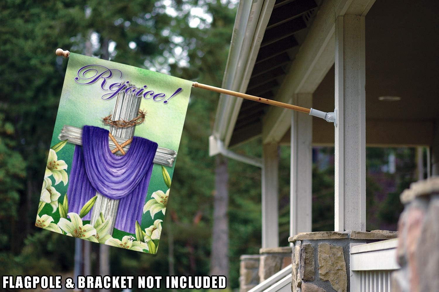 Toland Home Garden 1012304 Rejoice Cross 28 x 40 Inch Decorative, (28" x 40"), Double Sided House Flag, House Flag (28" x 40") - Image 5