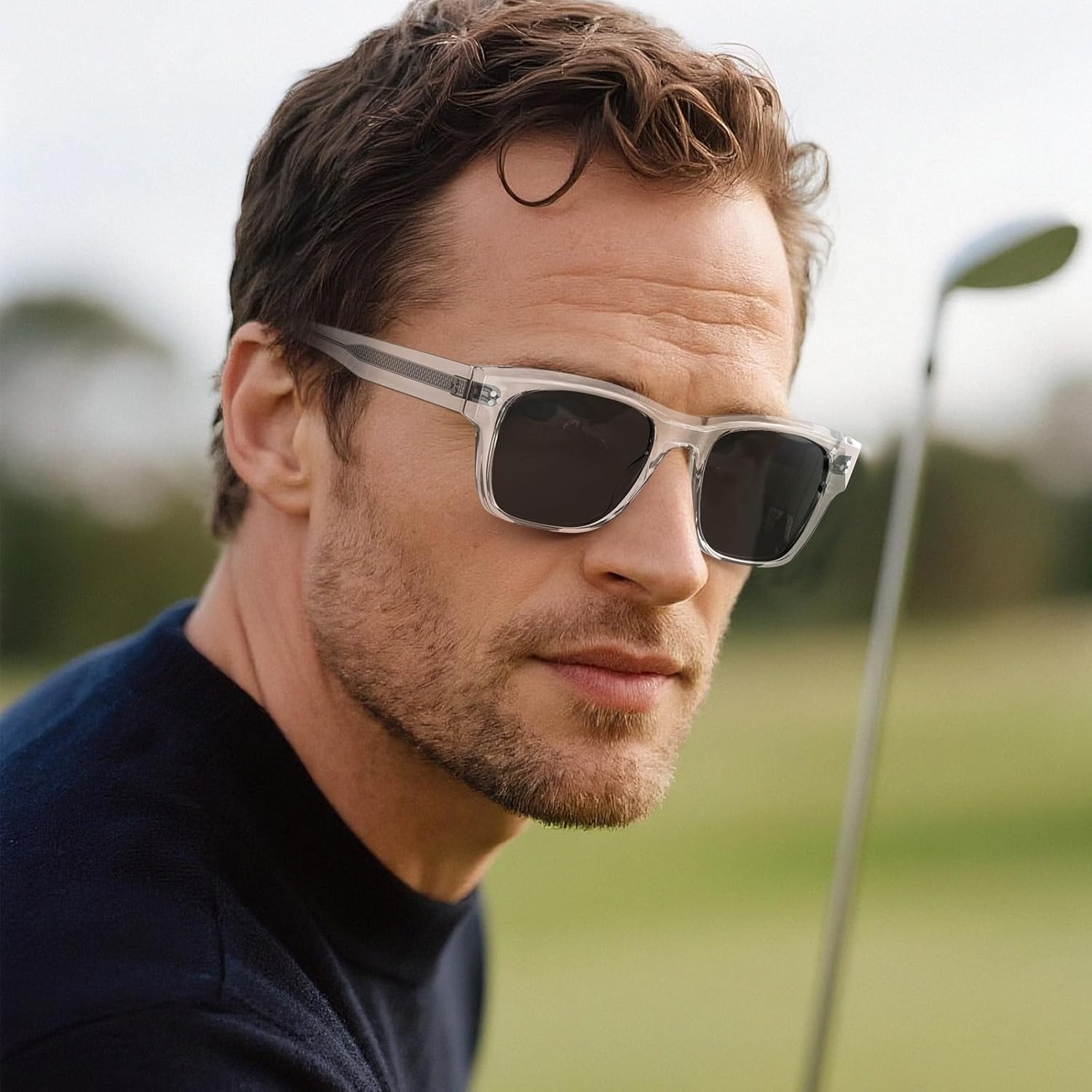 CARFIA Polarized Sunglasses for Men UV400 Protection Premium UV400, Retro Thick Acetate Frames Sun Glasses