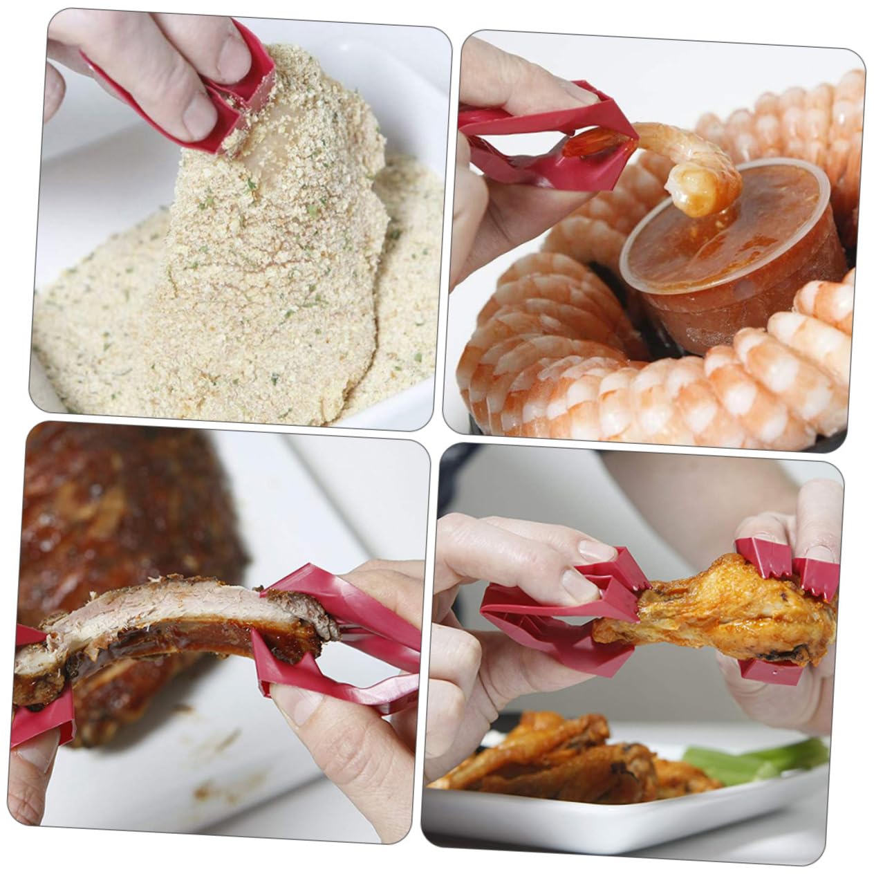 ABOOFAN 3 Ensembles 18 Pièces Pince à Amuse-gueule Pinces à Épiler Pince à Cornichons Pinces à Salade Pinces à Apéritif Mini-alimentaire Nourriture Plastique Miniature Pinces à Barbecue