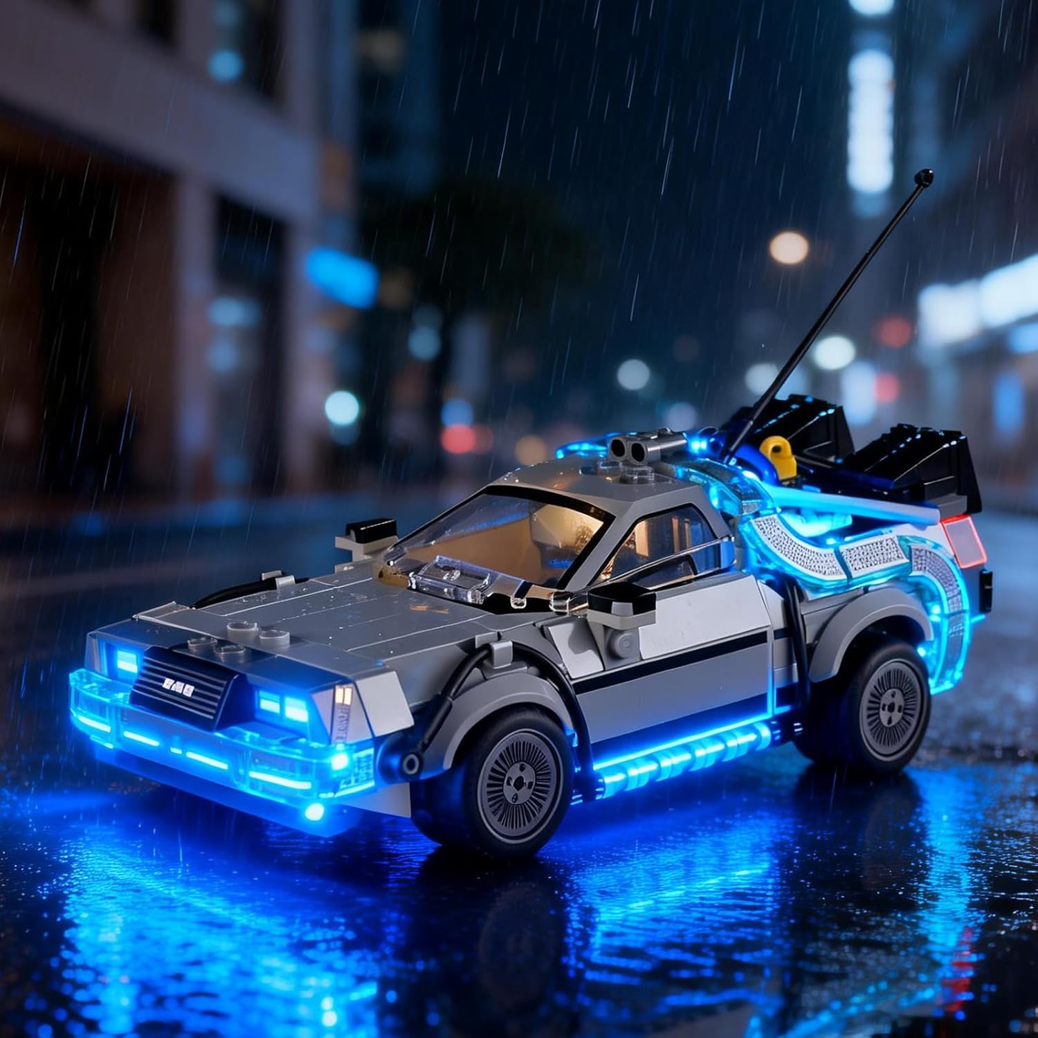 Vaodest LED Light for Lego Speed Champions Time Machine from Back to The Future 77256 Set,Design and Configuration Compatible with Lego 77256 Set(LED Light Only, Not Building Block Kit)