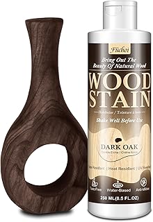Wood Stain 8.5oz - Dark Oak | Water Based Furniture Stain & Wood Varnish for Indoor & Outdoor Wooden Furniture, Doors, Windows, Paneling, Cabinets | Low Odor Non-Toxic, Dye Fast, Multiple Finishes