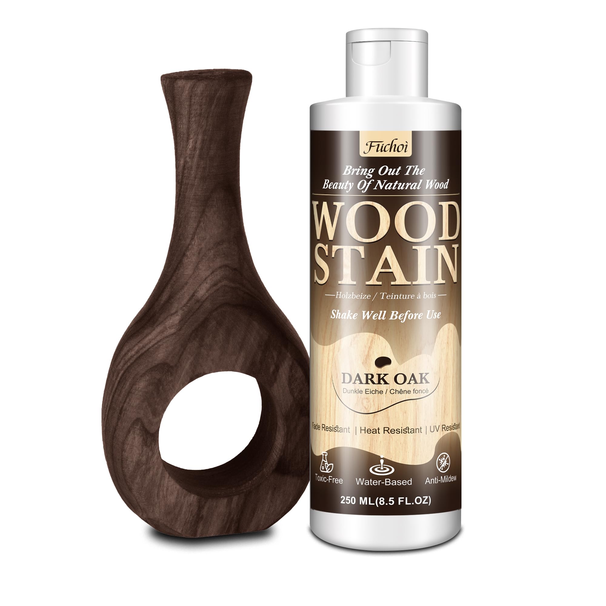Tinte a base - Palisandro | 250 ml Barniz base agua para muebles de madera interior y exterior, puertas, ventanas, armarios, no tóxico, resistente a tintes — view 12