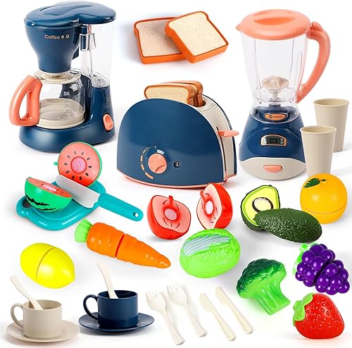 TOY Life Juguete de licuadora para niños accesorios de cocina licuadora de juguete para niños juego de cocina con luz y sonido electrodomésticos de