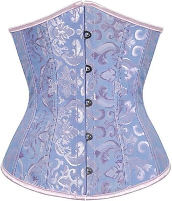GOKKILRW Black Corset Top for Women Pirate Corsets Shapewear Steampunk Boned Overbust Bustier Bodysuit Lingerie