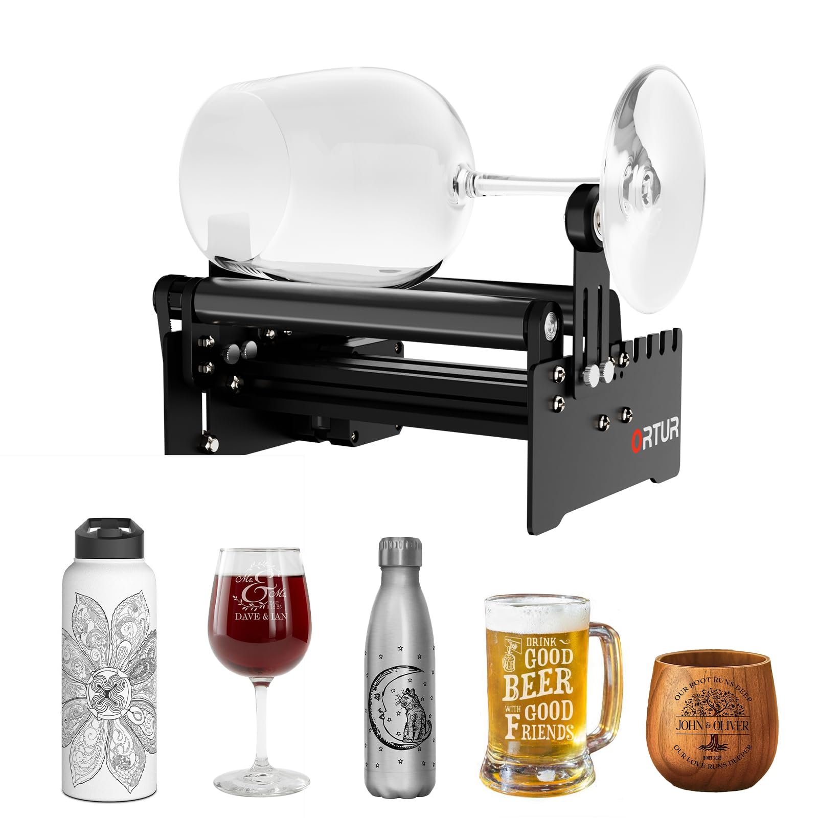 Rouleau rotatif Ortur YRR2.0 pour personnaliser vos gobelets et gourdes