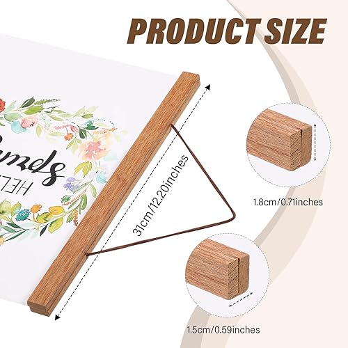 Miniatura 2 de Kanayu Paquete de 6 marcos magnéticos para pósteres, marcos de madera clara, para colgar pósteres de madera de teca, kit para colgar pósteres para