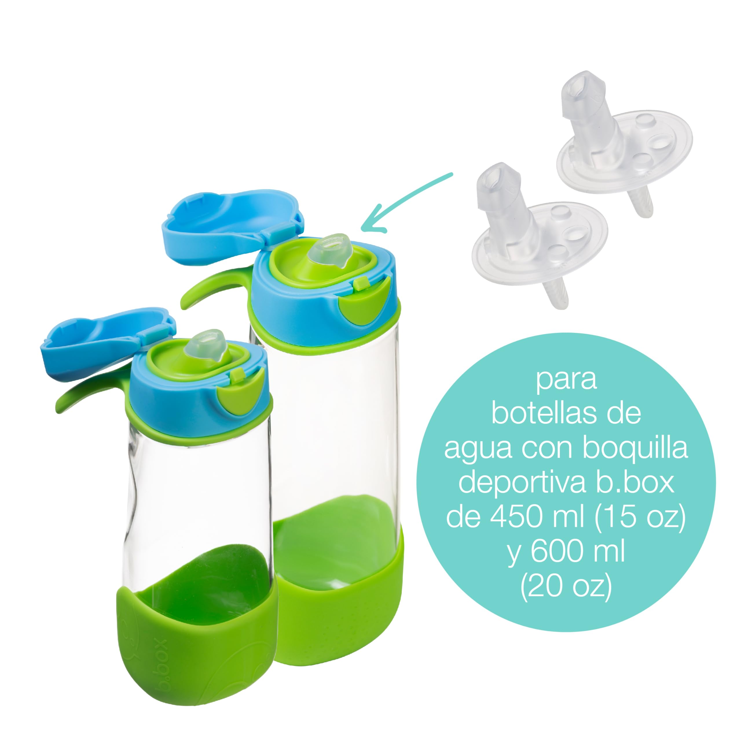 Bbox Botella De Agua B.box Tapas Con Boquilla De Repuesto Para Botella De Agua Termo (Lote De 2 Unidades) | Para Botellas De Agua De Acero Inoxidable Con Boquilla Deportiva 500 Ml