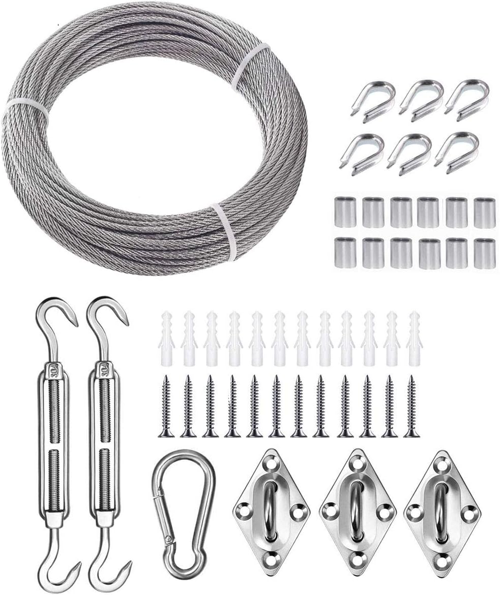 TooTaci Triangle Sun Shade Sail Hardware Kit,304 Stainless