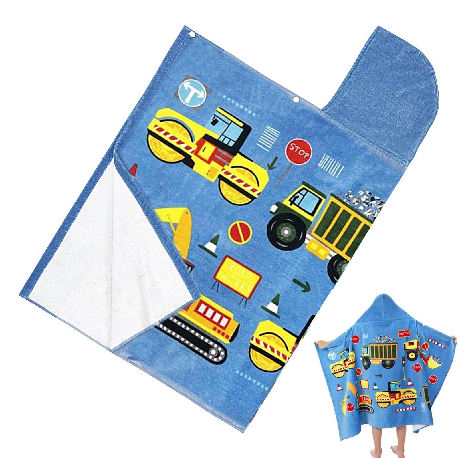 Serviettes à capuche pour douche et natation : couverture douce motif véhicule 127 cm