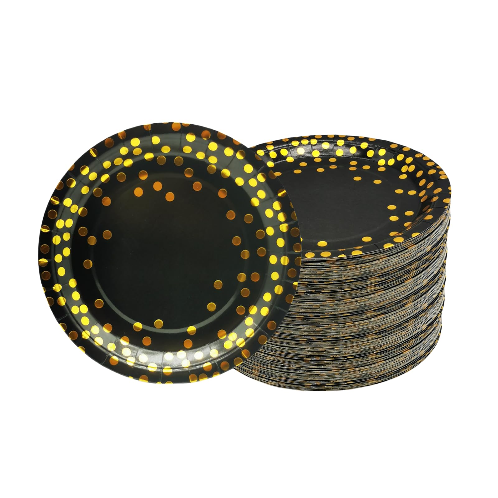 Weiße & Goldene Pappteller Set (100 Stück) - 50x 9 Zoll & 50x 7 Zoll Für Dinner & Dessert