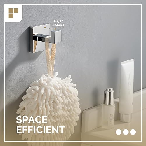 Miniatura 5 de Angle Simple Gancho para toallas de baño, de metal sólido, para baño, ducha, cuadrado, toalla de mano, albornoz, esponjas, colgador, armario de