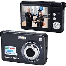 Andoer Portable 720P Digital Camera Video Camcorder 18MP Photo 8X Zoom Anti-Shake 2.7 Inch Large TFT Screen Built-in Lithium Battery with Carry Bag USB Charging Cable for Kids Teens