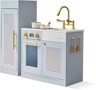 Teamson Kids Little Chef Chester Play Kitchen, Blue, 12 Pcs Set