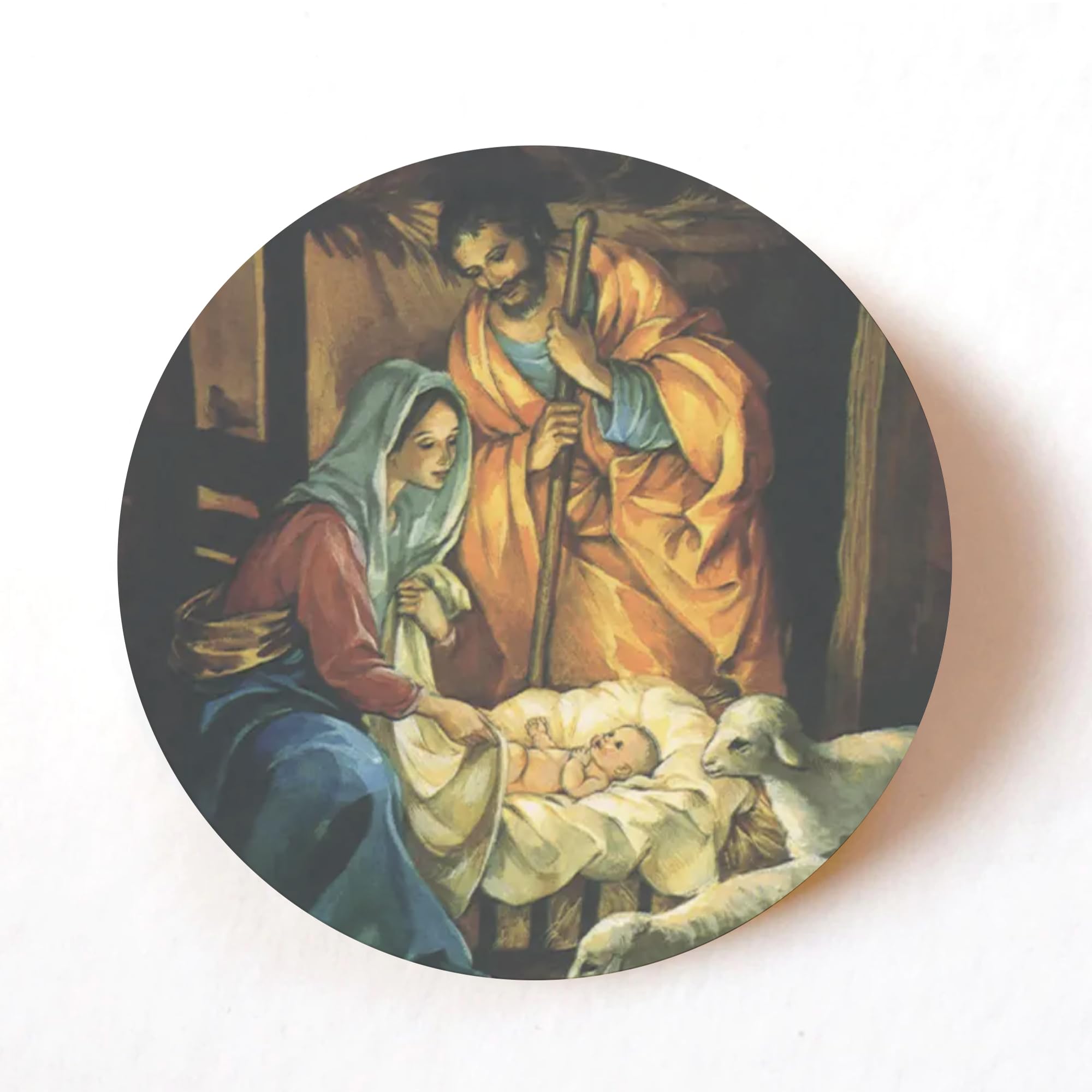 stika.co Pack of 24, 72, 240 Paper Labels, Vintage Nativity Christmas Self Adhesive Stickers, Holy Family, Christmas Stickers, Christmas Stationary (24)