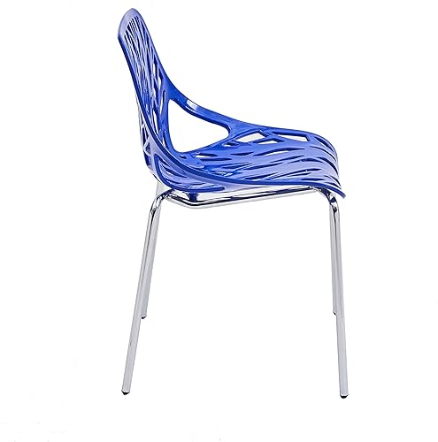 Miniatura 5 de Porthos Home Paola - Juego de 2 sillas de comedor sin brazos, carcasa de plástico duradera con patrón de árboles decorativos para circulación de