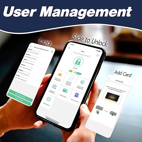 Miniatura 5 de eLinkSmart - Cerradura de cajón oculta para gabinete con tarjeta NFC RFID, aplicación Bluetooth, seguridad infantil, no requiere taladrar para