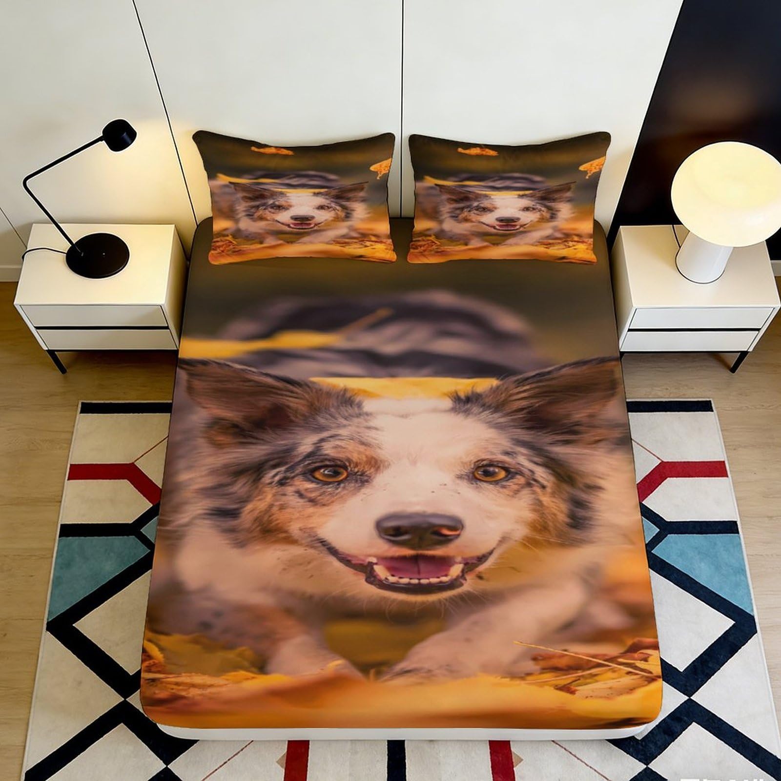 3D Printed Cute Bear Fitted Sheet Microfiber Elastic Hem Bedroom Bedding Dream Bear Mattress Fitted Cover Deep Pocket Washable 90x200x25cm