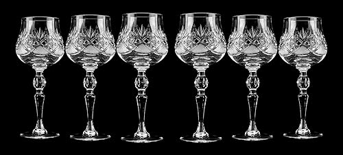 Miniatura 2 de WORLD GIFTS Elegant and Modern - Juego de 6 copas de vino hechas a mano con cristal ruso para fiestas, copa de vino de 8 onzas, juego de 6
