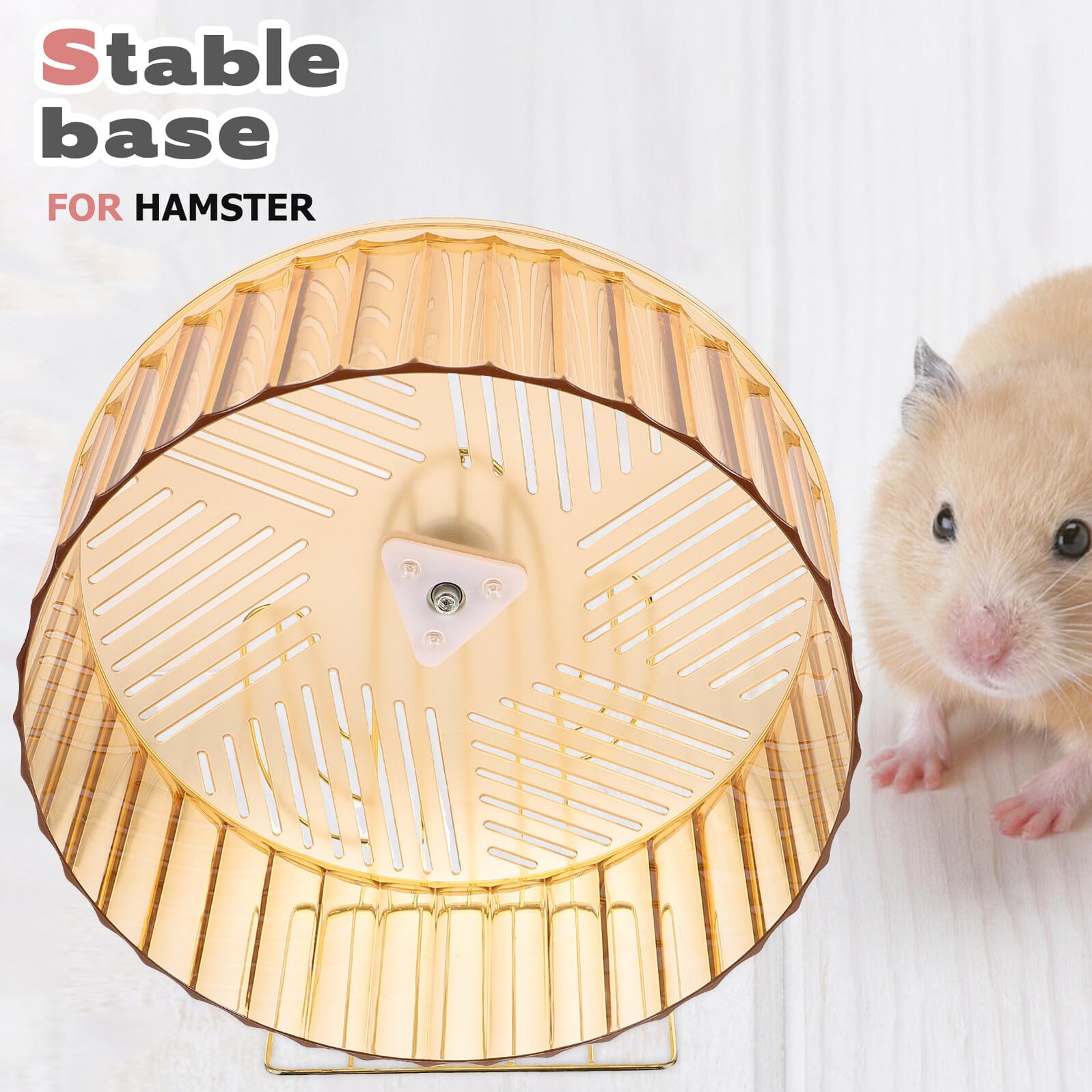 Ciieeo Rueda de Hámster Silenciosa Soporte, Accesorio para Ejercicio de Chinchilla y Erizo, Tamaño Grande, Material Plástico Resistente, Adecuado para Mascotas Pequeñas y Color Aleatorio