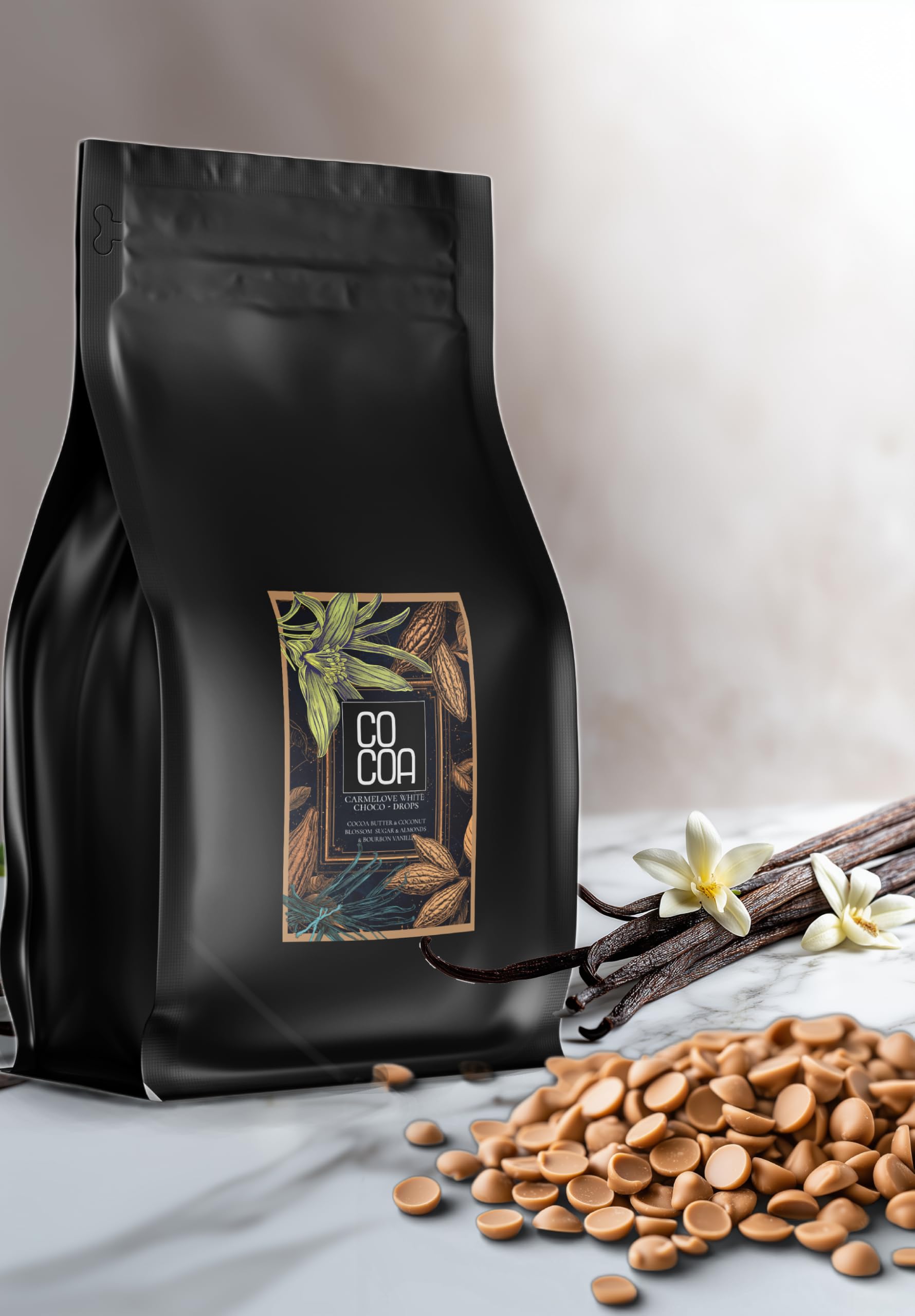 CO COA Dropsy z ciemnej czekolady 52% BIO 1000g – bez cukru, keto, opakowanie XXL