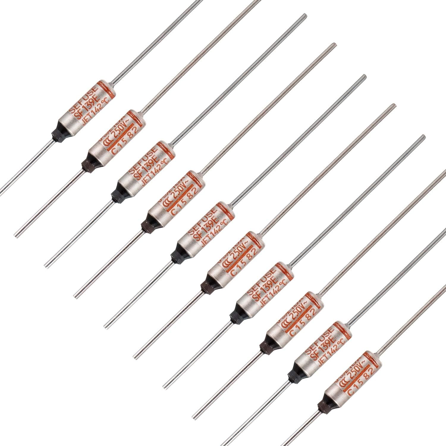 BOJACK SF139E SEFUSE 10A 250V Thermal Fuses 142 Degrees Celsius Thermal Cutoffs (Pack of 10)