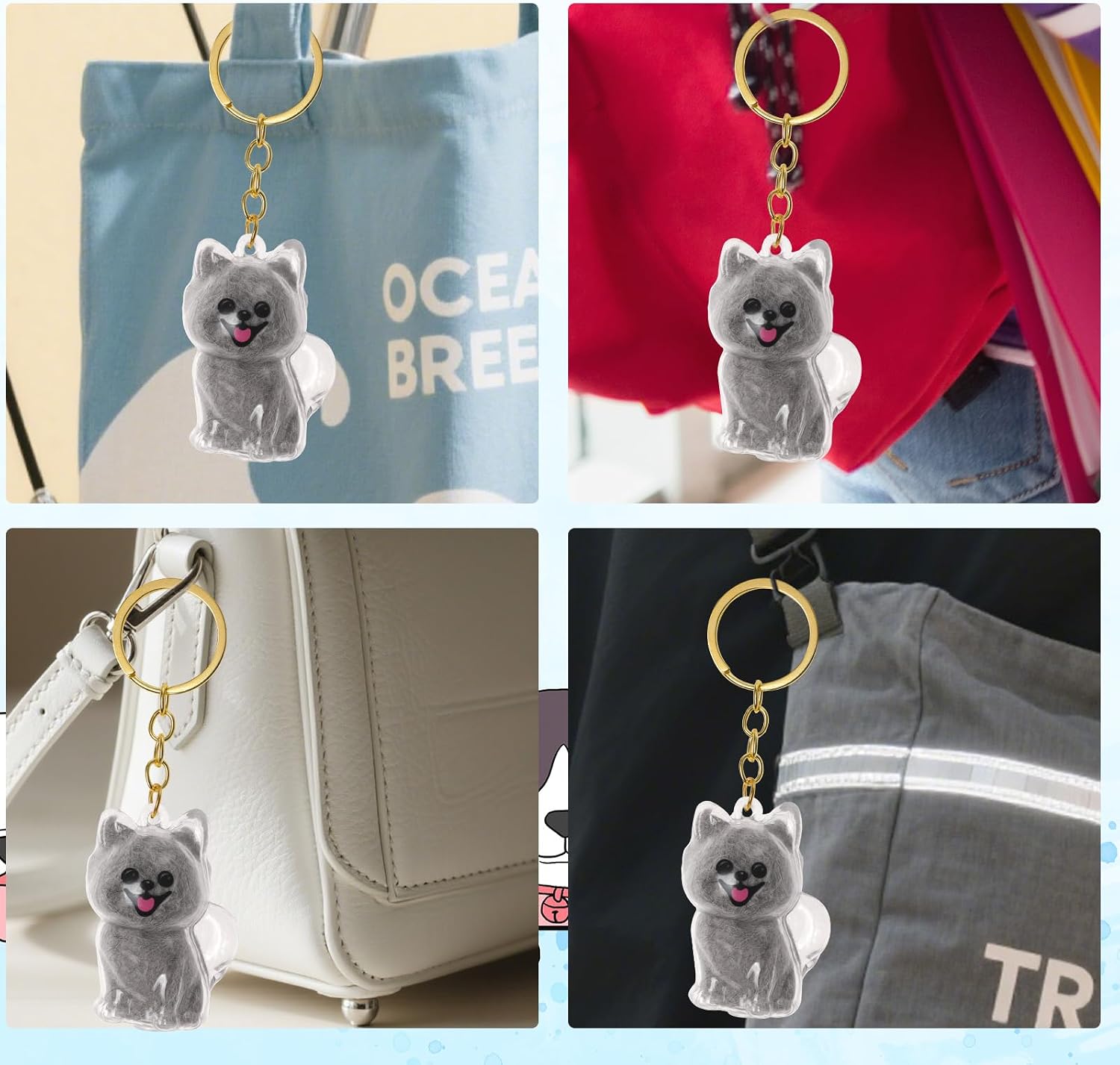 Dog Hair Collector Keychain, Portable Pet Hair Keepsake Capsule Dog Fur Storage Box Memory Charm Memorial Gift for Pet Lovers (Style 3) image 4