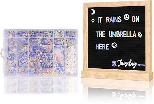 Miniatura 7 de Solo letras de tablero de cartas, 850 caracteres precortados con bandeja de clasificación, letras de tablero de fieltro (34 pulgadas multicolor)