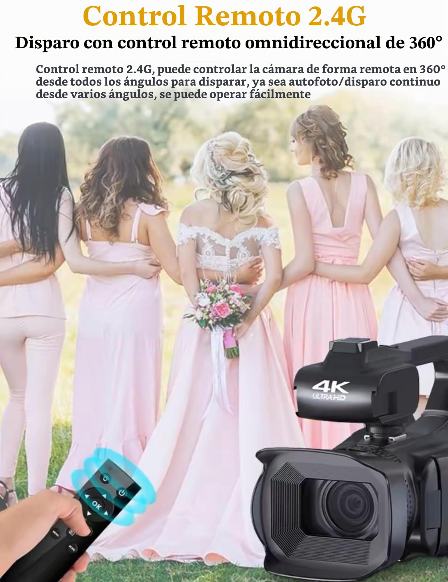 Videocámaras 4K Cámara de Vídeo, Cámara de Vlogging con Zoom Digital de 64MP 18x, Pantalla Táctil de 4 Pulgadas, Micrófono, Control Remoto, Luz de Relleno, Videocámara de Disparo