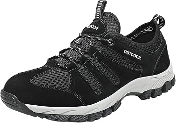 Waterproof Hiking Boots For Men Outdoor Lightweight Trekking Trails Shoes Backpacking Mountaineering Boots Black, 10.6 inches