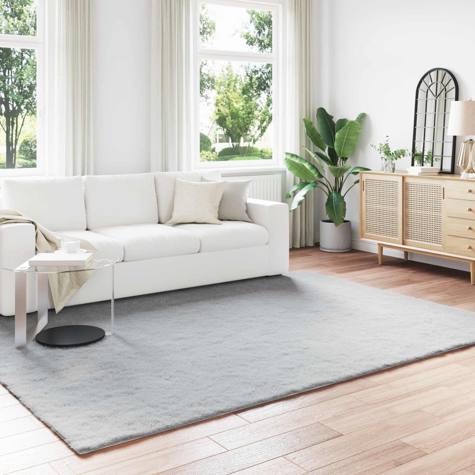 ZQQLVOO Faux Rabbit Fur Rug Olite Grey 200 x 280 cm Polyester Ultra Soft Plush Modern Minimalist Home Decor Luxury Floor Mat for Living Room Bedroom Winter Warmth — image 1
