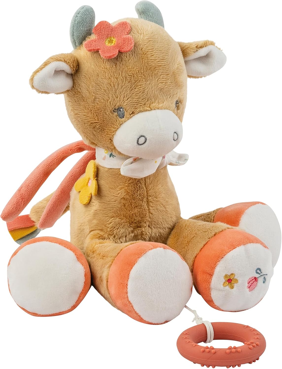 Nattou Musical Cuddly Cow Mila, 30 cm, Dark Warm Beige