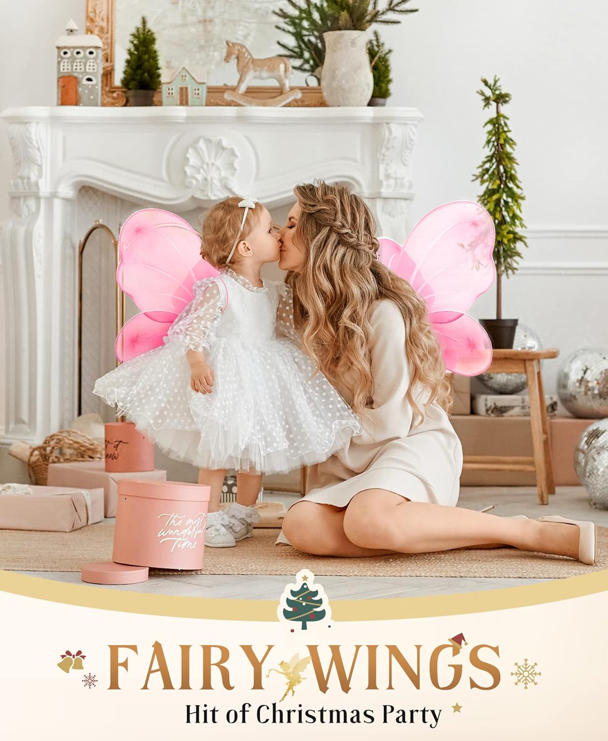 Miniatura 5 de Jeowoqao Alas de hada, alas de mariposa para niñas, disfraz de alas de niña para fiesta de cumpleaños, Halloween