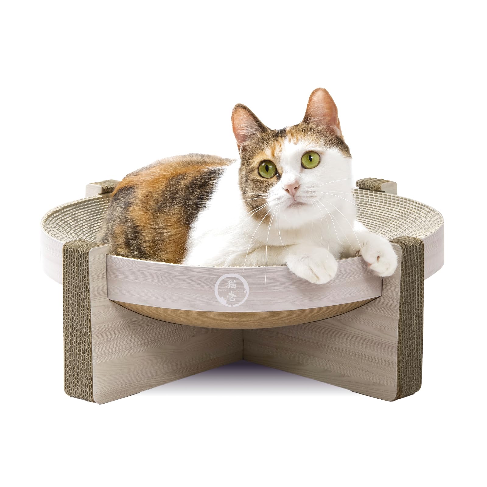 猫壱 バリバリボウルスタンド 爪研ぎ ナチュラル