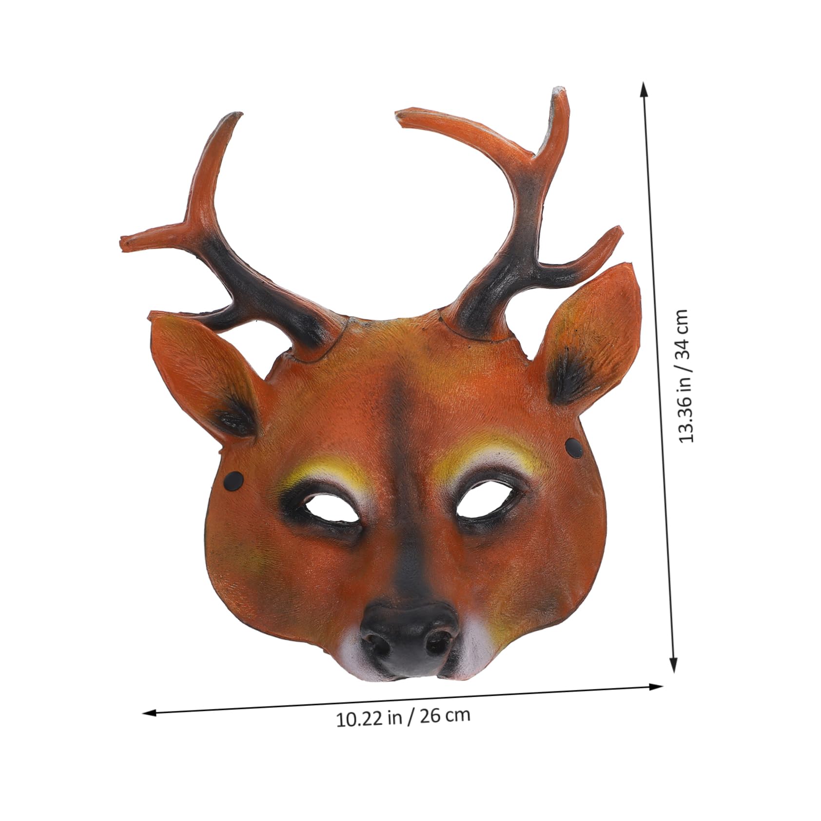 Homoyoyo Cosplay Party Mask Antler Facial Halloween Masquerade Couple Brown Reindeer Mask Face Outfit Christmas Reindeer Animal Masks Adults Costumes Horror Costume Prop
