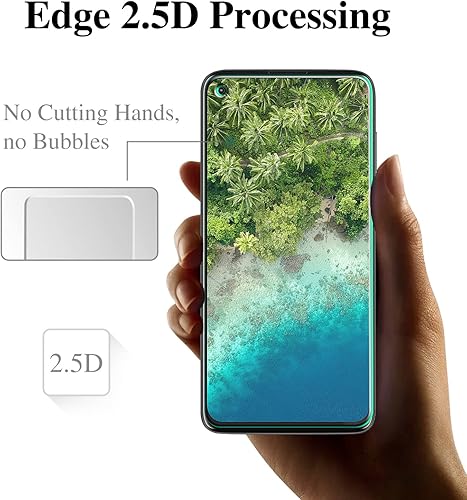 Miniatura 3 de Pokolan Paquete de 3 Protector de pantalla de vidrio templado diseñado para Motorola Moto G Power 2020, sin burbujas, antiarañazos, fácil de instalar