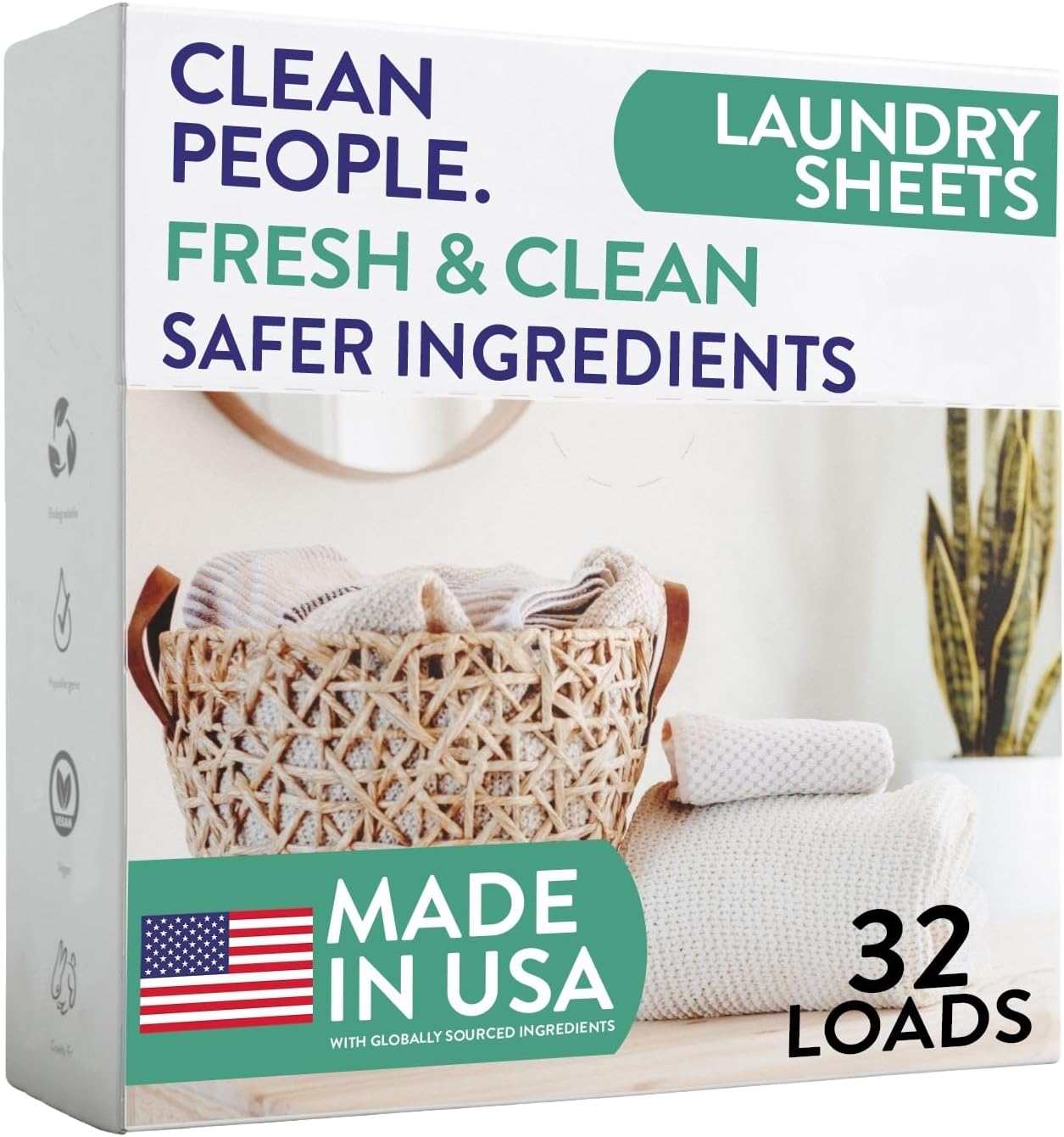 The Clean People Laundry Detergent Sheets - Laundry Soap - Ultra Concentrated,