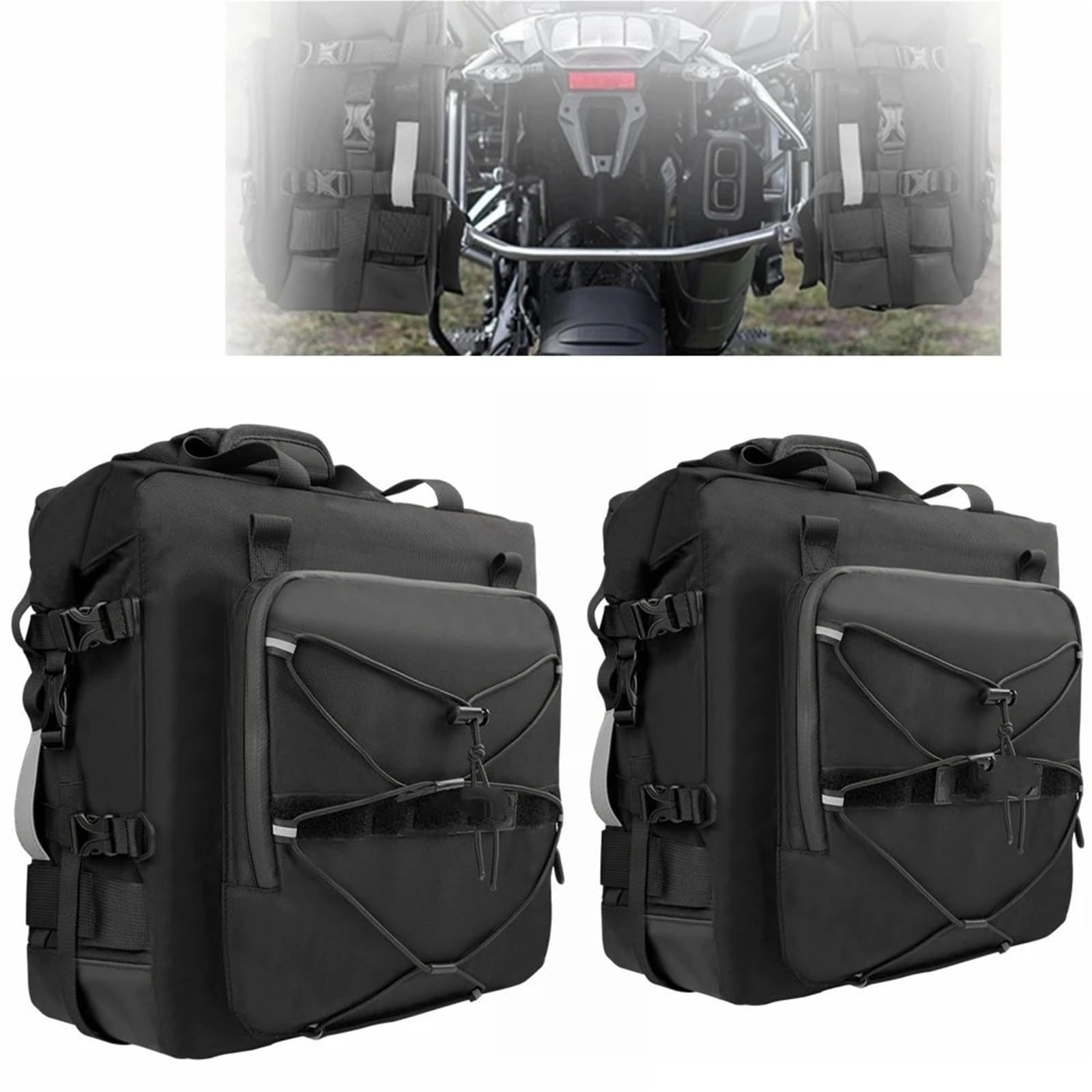 Motorradtasche Rahmen-Crash-Bars-Tasche Satteltasche 20L Universal-Seiten-Rücksitztasche Pack Reise-Motorrad-Gepäckaufbewahrung Motorradtasche
