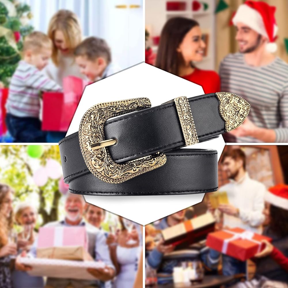 Amazon | [UONIFANS] レディースヴィンテージベルト ウエスタンレザー