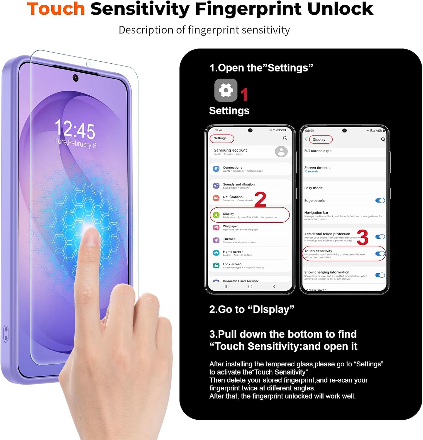 SUPFINE Magnetic for Samsung Galaxy S26 Case with Screen Protector, (Built-in Magnets) (Military Grade Drop Protection) Slim Translucent Shockproof Phone Case,Purple