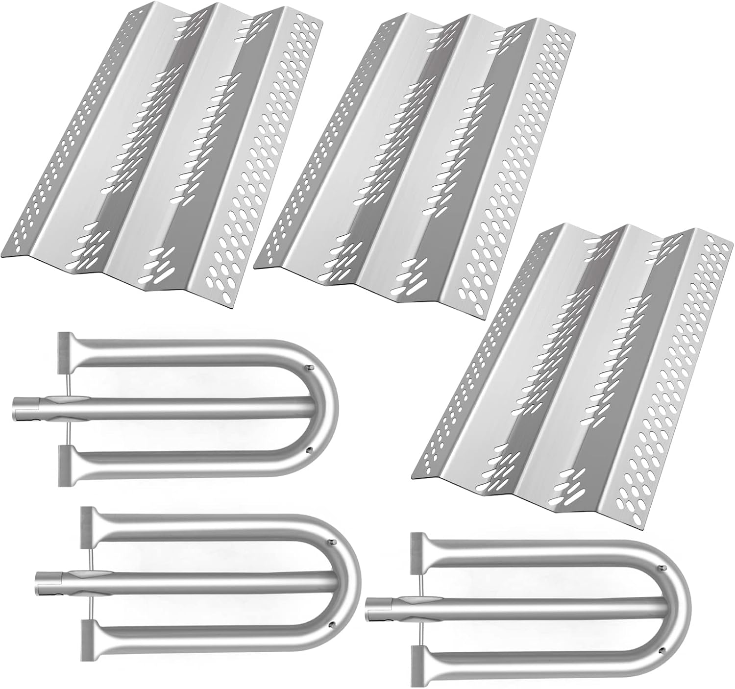 Boloda Grill Replacement Parts, 3 Pack Heat Plate Shield with 3 Pack Burner Gas