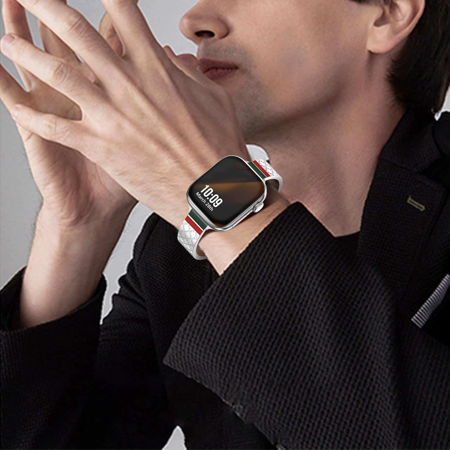 WINGLE Slim Watch Bands for Apple Watch Band Women 38mm 40mm 41mm 42mm 44mm 45mm 46mm Series 11 10 SE 3/2/1 Jewelry Dressy Bracelet Thin Metal Strap Designer Luxury Bangle for iWatch 9/8/7/6/5/4/3/2/1 - Image 7