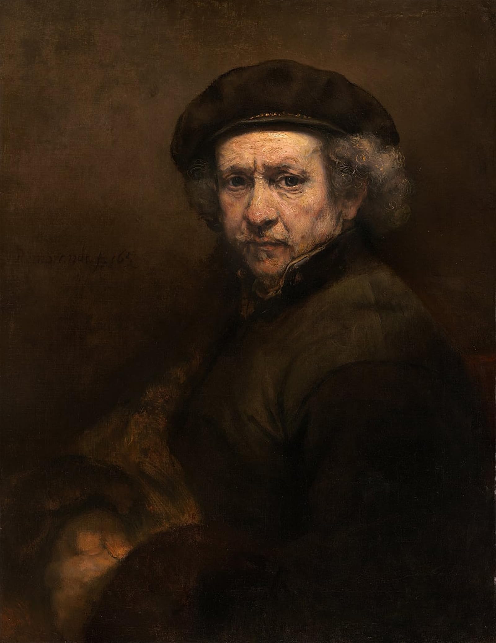 POSTERIIk Famous Animal Posters Vintage Picture Self-portrait by Rembrandt van Rijn Modern Wall Decor for Home Decor 60x90cm