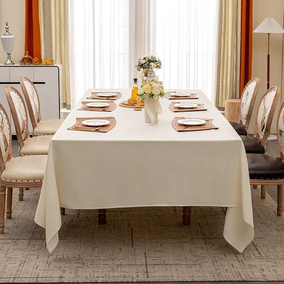 BALCONY & FALCON Rectangle Table Cloth Waterproof Ivory 91x132