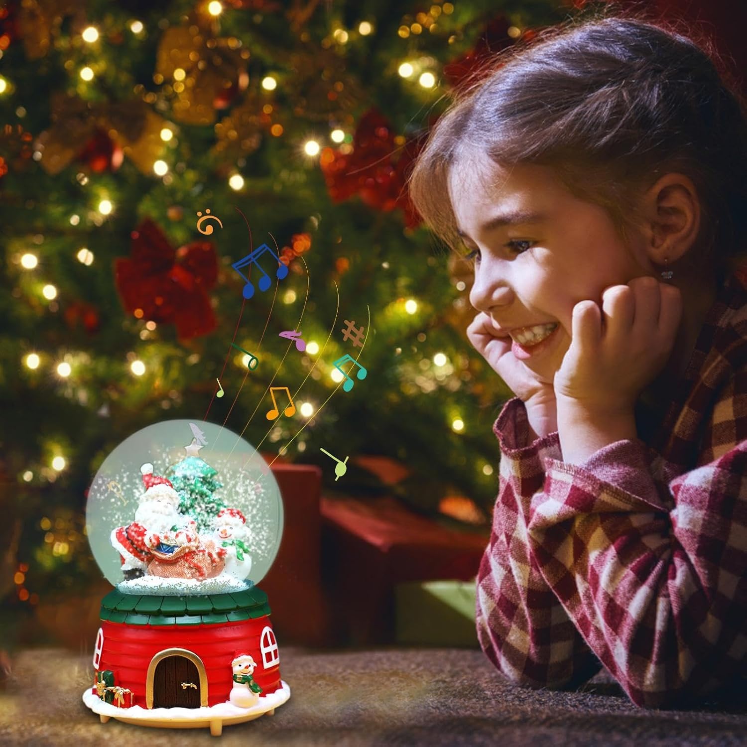 Christmas Snow Globe - Snow Globe, Riding Elk Musical Box | Christmas Snow Globes with Music Box, Battery Operated Lighted Crystal Ball Lanterns