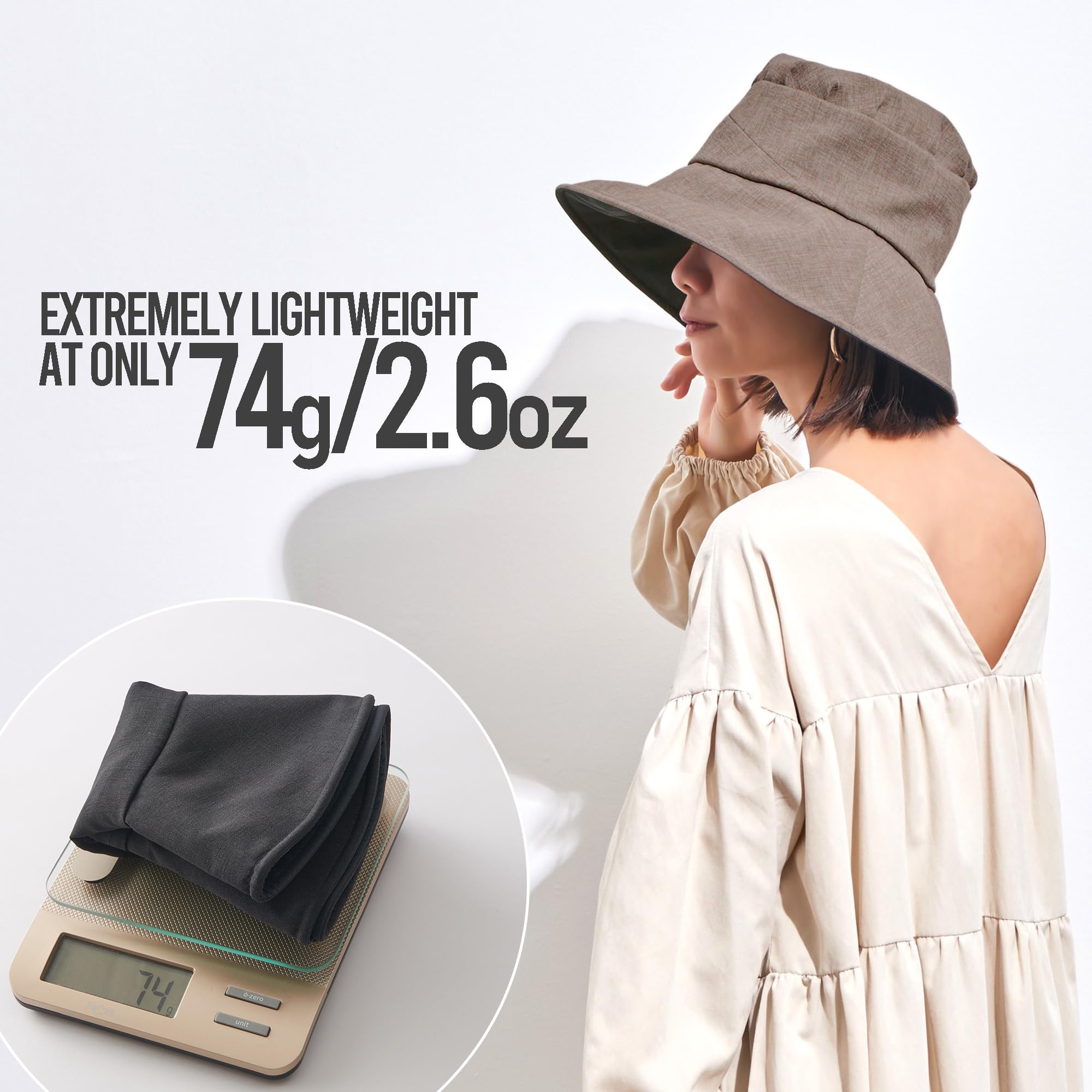 Chapeau Soleil Femme avec Protection UV, Capeline d'Été Pliable À Bord Large pour Plage Ou Jardinage Mode Japonais