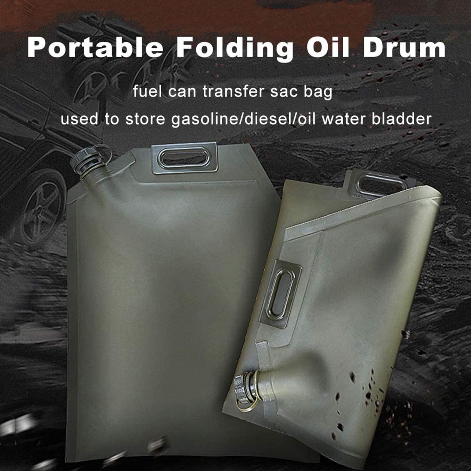 Bidon Ġãṣôliňa 5L 10L 20L 30L, Garrafa Ġãṣôliňa Plegable Portátil, Bidones de Plastico TPU Flexible, Garrafa de Emergencia Al Aire Libre con Boquilla para Automóvil Motocicleta,10L(48x43cm)