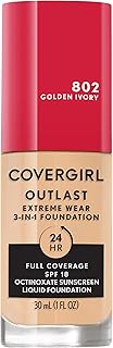 Anuncio Patrocinado - Covergirl Outlast Extreme Wear - Base líquida 3 en 1 de cobertura completa, SPF 18 protector solar 1...