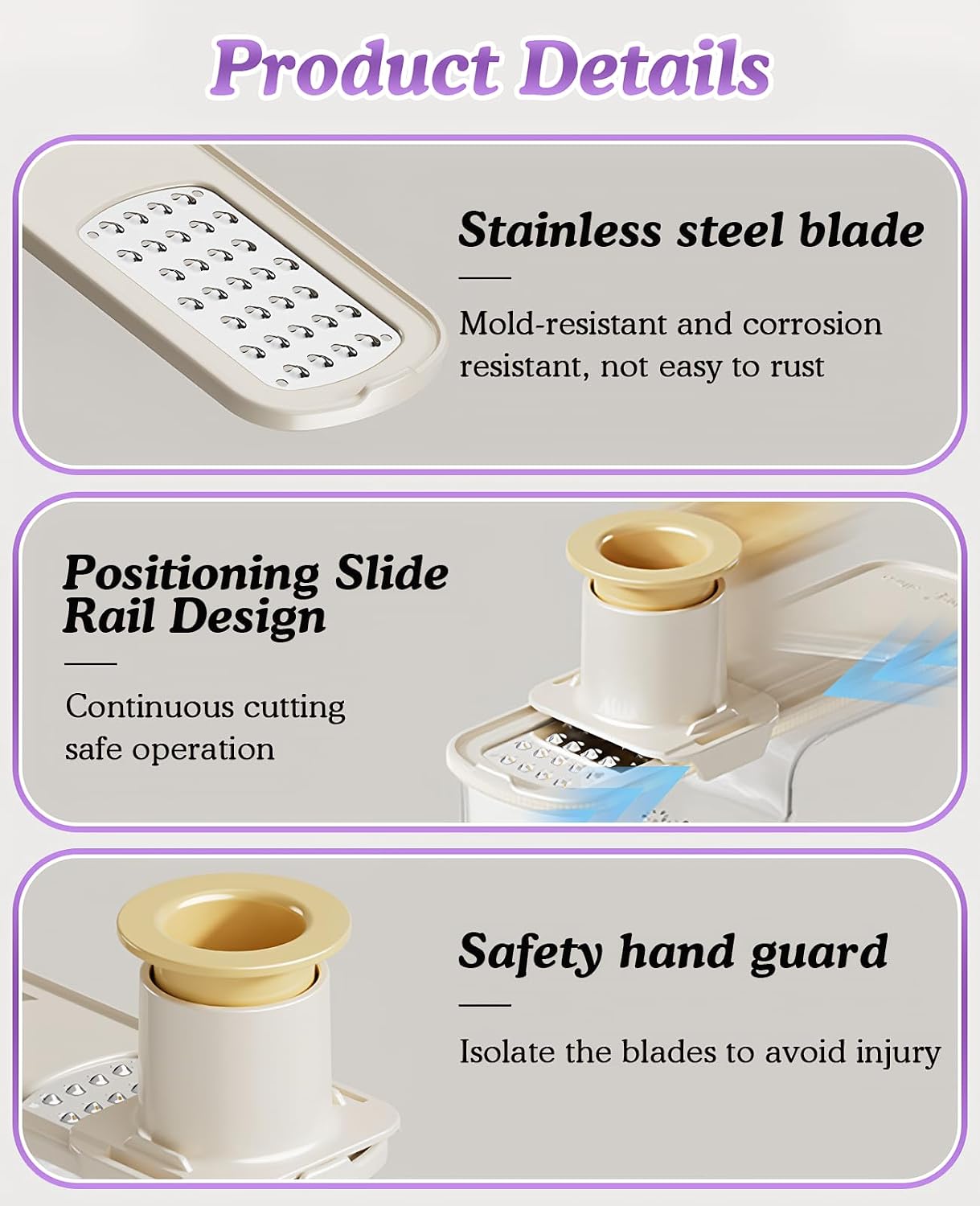 2PCS Mini Multifunctional Garlic Grinder, Garlic Slicer Super Thin with Container, Ginger Veggie Mandoline Mincer Cutter