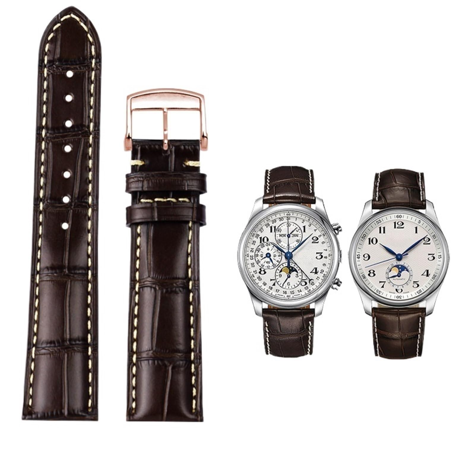 Bracelet Longines Masters Collection cuir véritable anti usure - 8